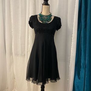 Bieff Basix 100% silk beaded dress, size 4